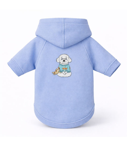 Nakışlı Evcil Hayvan Hoodie - Açık Mavi