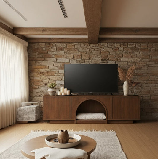 Beyti Atelier – TV Ünitesi | Pet Yuvalı Tasarım Ceviz