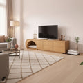 Portico- Pet Yuvalı Masif TV Sehpası