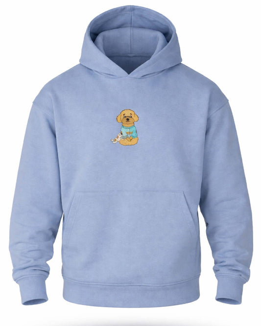 Nakışlı  Hoodie - Açık Mavi