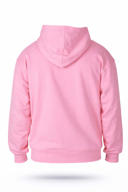 Aplikeli Hoodie Kombin Oversize - Pembe