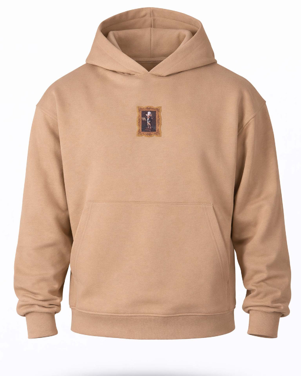 Aplikeli Hoodie - Bej