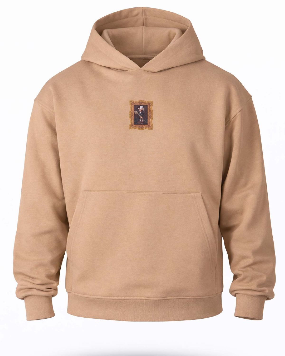 Aplikeli Hoodie - Bej